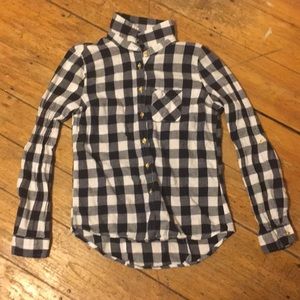 Cotton blue & white plaid shirt. Gently used.